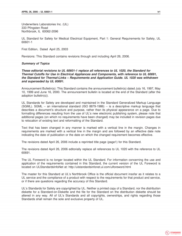 UL 60601-1 PDF UL 60601-1 PDF